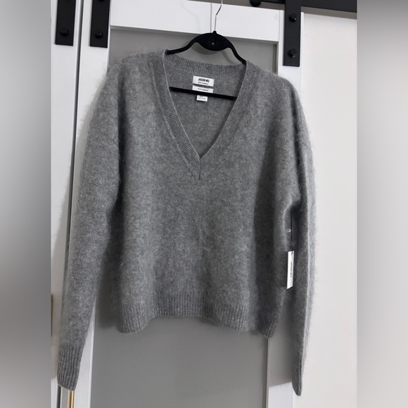 Jason Wu Soft Gray V-Neck Sweater - Picture 1 of 9